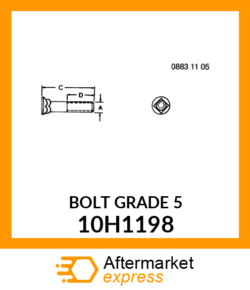 BOLT, PLOW, NO. 3 REPAIR HEAD 10H1198