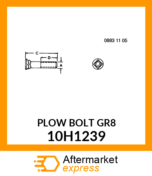 BOLT, PLOW, NO. 3 REPAIR HEAD 10H1239