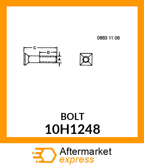 BOLT, PLOW, NO. 4 REPAIR HEAD 10H1248