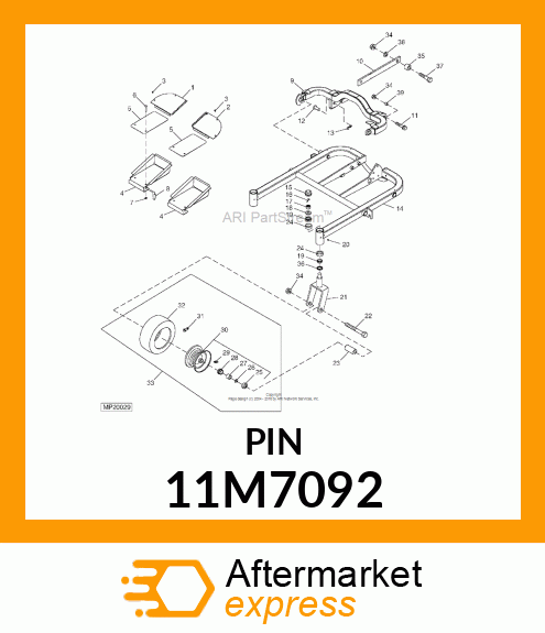 PIN,COTTER 3.2 X 40 DIN 94 ST ZN 11M7092