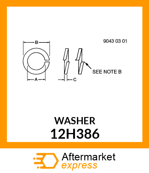 Spare part 12H386 + WASHER, HELICAL SPRING LOCK, RGLR