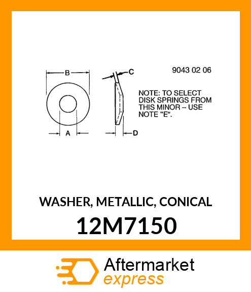 WASHER, METALLIC, CONICAL 12M7150