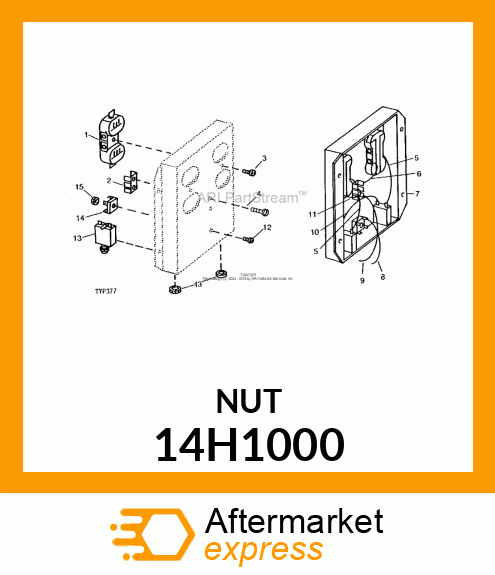 NUT, HEX MACHINE SCREW 14H1000