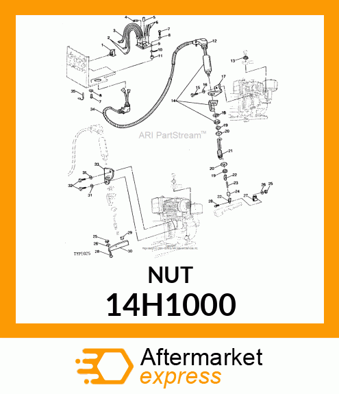 NUT, HEX MACHINE SCREW 14H1000