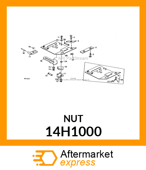 NUT, HEX MACHINE SCREW 14H1000