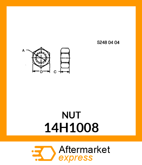 NUT, HEX JAM 14H1008