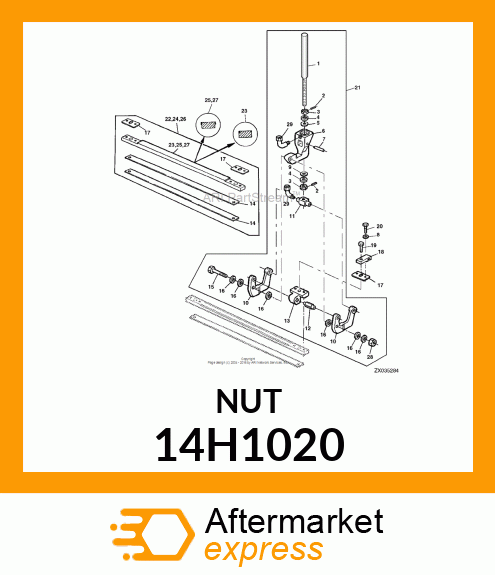 NUT, HEX SLOTTED 14H1020