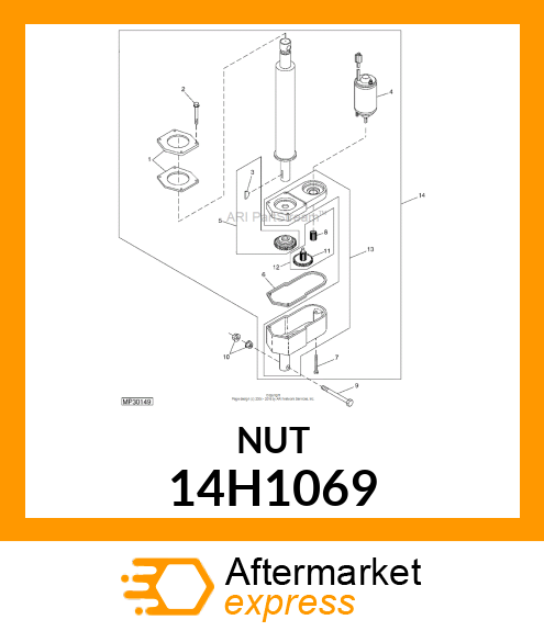 NUT, HEX FLANGE 14H1069