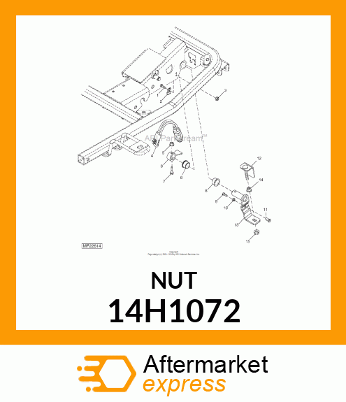 NUT, HEX MACHINE SCREW 14H1072