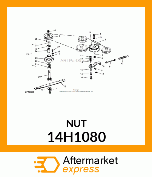 NUT, HEX 14H1080