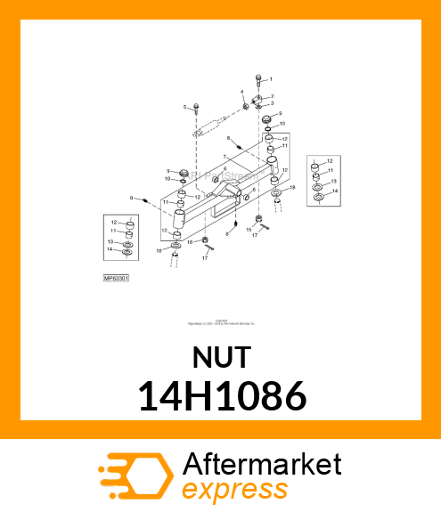 NUT, HEX SLOTTED 14H1086