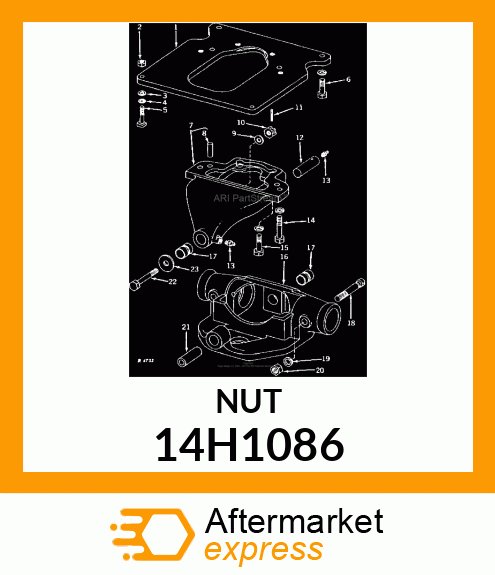 NUT, HEX SLOTTED 14H1086