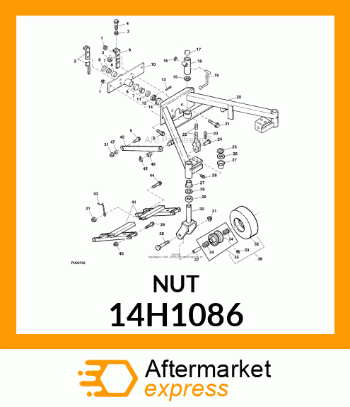 NUT, HEX SLOTTED 14H1086