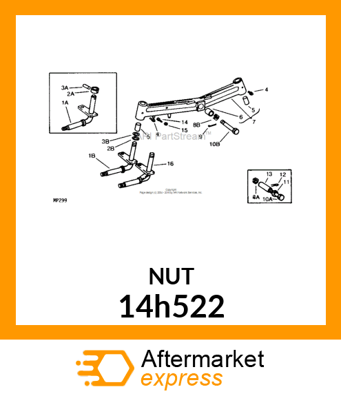 NUT, HEX SLOTTED 14h522