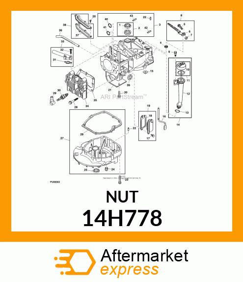 NUT, HEX MACHINE SCREW 14H778