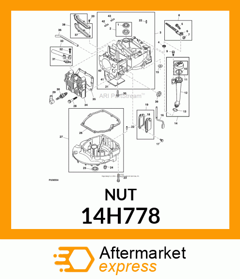 NUT, HEX MACHINE SCREW 14H778