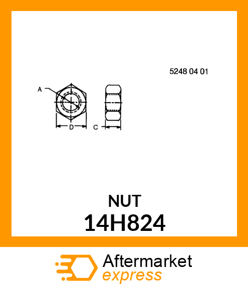 NUT, HEX 14H824