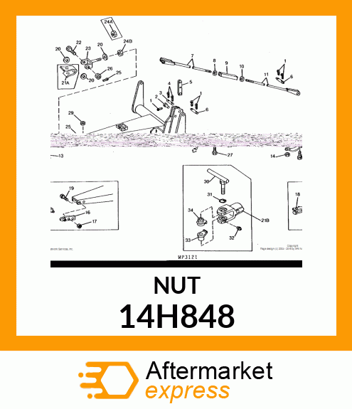 NUT, HEX SLOTTED 14H848