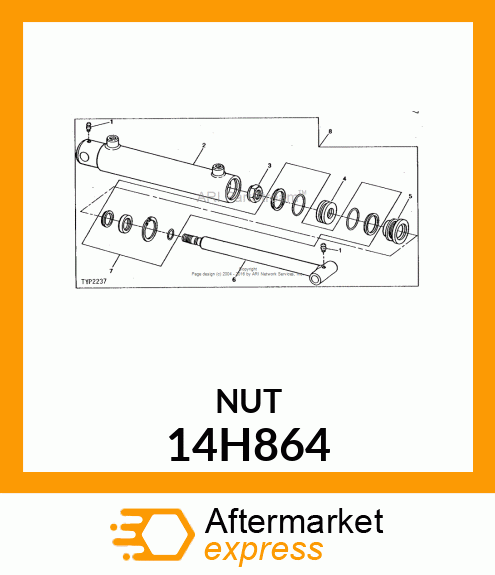 NUT, HEX THICK SLOTTED 14H864