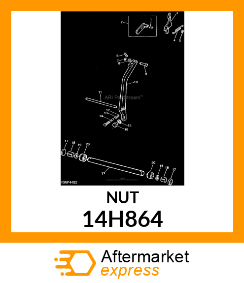 NUT, HEX THICK SLOTTED 14H864