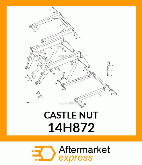 NUT, HEX SLOTTED 14H872