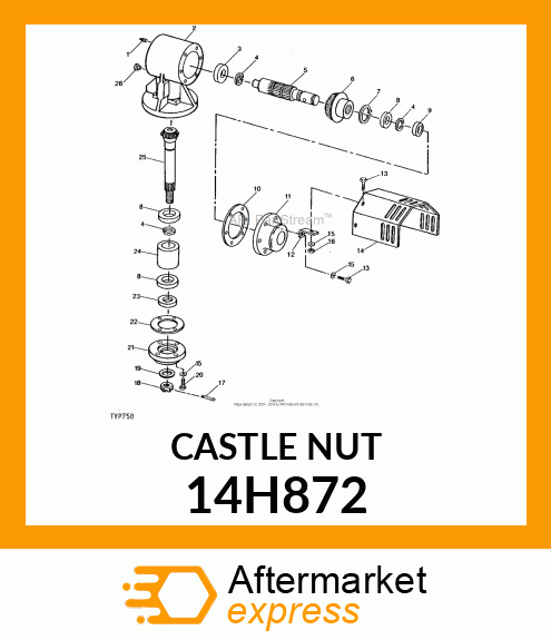 NUT, HEX SLOTTED 14H872