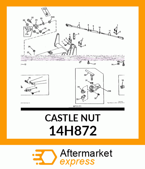 NUT, HEX SLOTTED 14H872