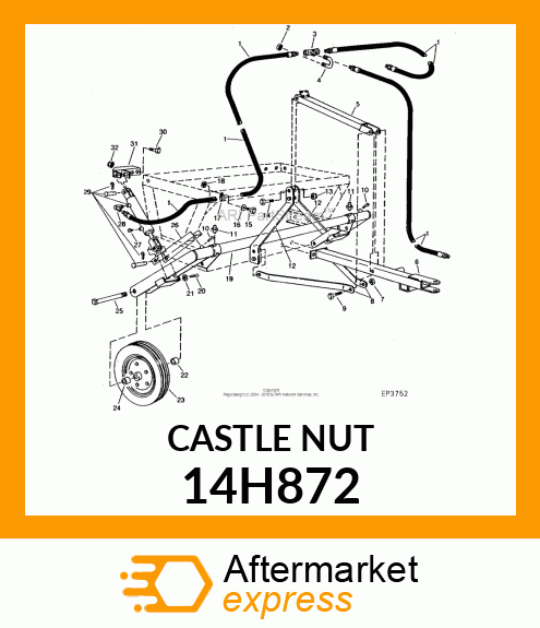 NUT, HEX SLOTTED 14H872