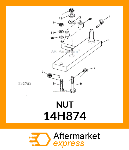 NUT, HEX SLOTTED 14H874