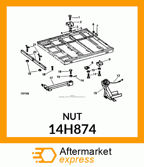 NUT, HEX SLOTTED 14H874