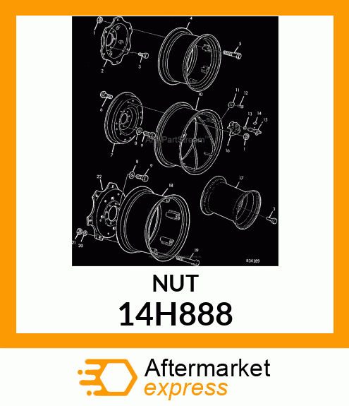 NUT, HEX 14H888