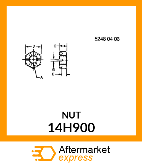 NUT, HEAVY HEX SLOTTED 14H900