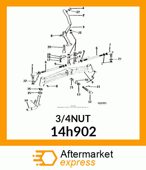 NUT, HEX SLOTTED 14h902