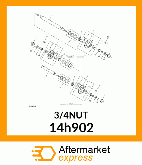 NUT, HEX SLOTTED 14h902