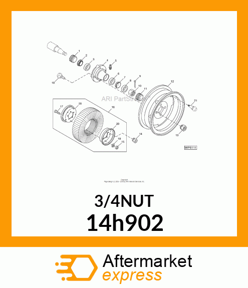 NUT, HEX SLOTTED 14h902