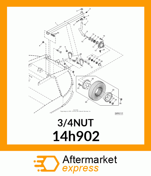 NUT, HEX SLOTTED 14h902