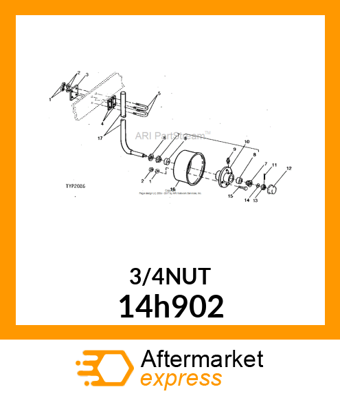 NUT, HEX SLOTTED 14h902