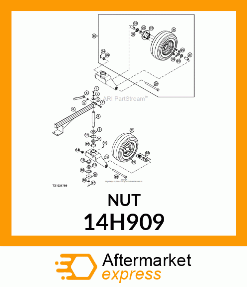 NUT, HEX SLOTTED 14H909