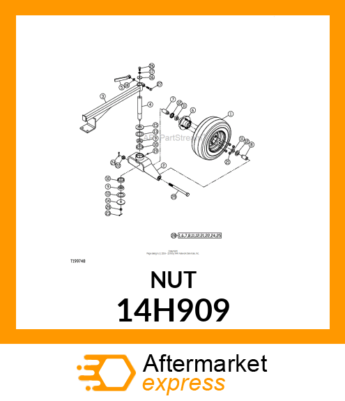 NUT, HEX SLOTTED 14H909