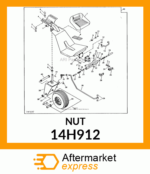 NUT, HEX SLOTTED 14H912