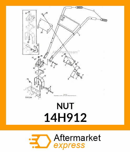 NUT, HEX SLOTTED 14H912