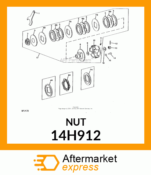 NUT, HEX SLOTTED 14H912