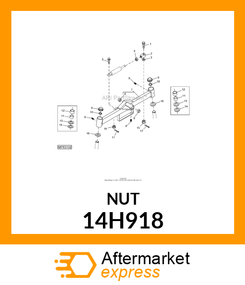 NUT, HEX SLOTTED 14H918