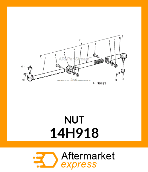 NUT, HEX SLOTTED 14H918