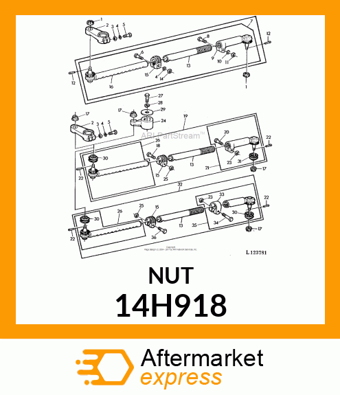 NUT, HEX SLOTTED 14H918