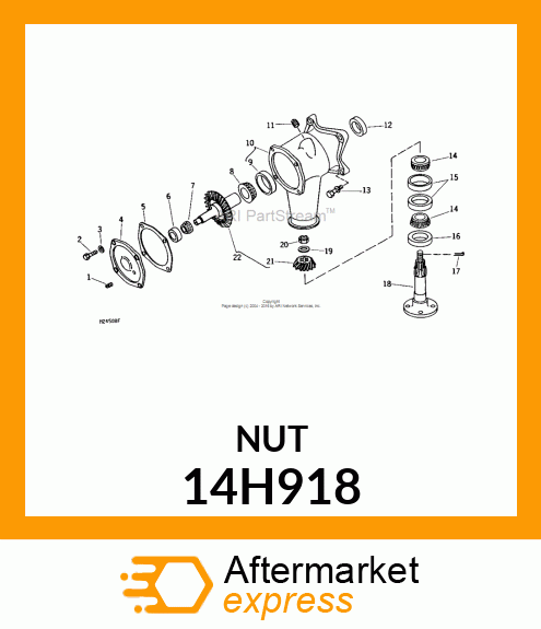 NUT, HEX SLOTTED 14H918