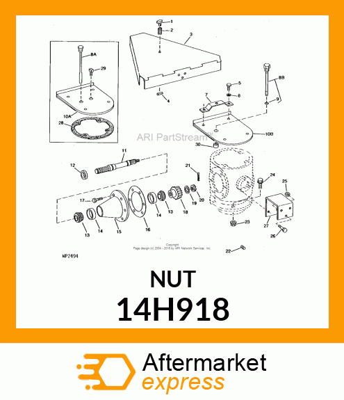 NUT, HEX SLOTTED 14H918