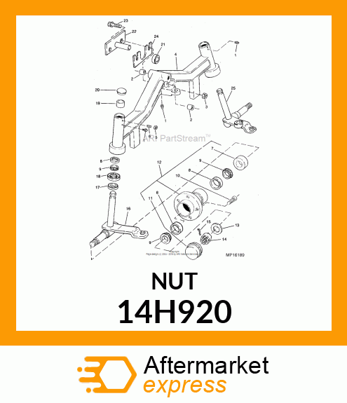 NUT, HEX SLOTTED 14H920