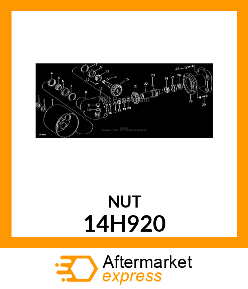 NUT, HEX SLOTTED 14H920