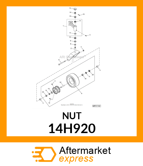 NUT, HEX SLOTTED 14H920